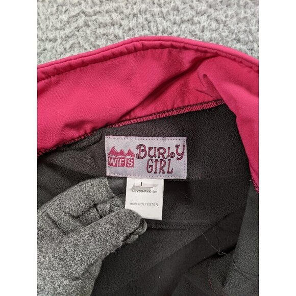Burly Girl Soft WFS Softshell Vest Jacket Womens Large L Pink Camo Full Zip - Picture 3 of 11